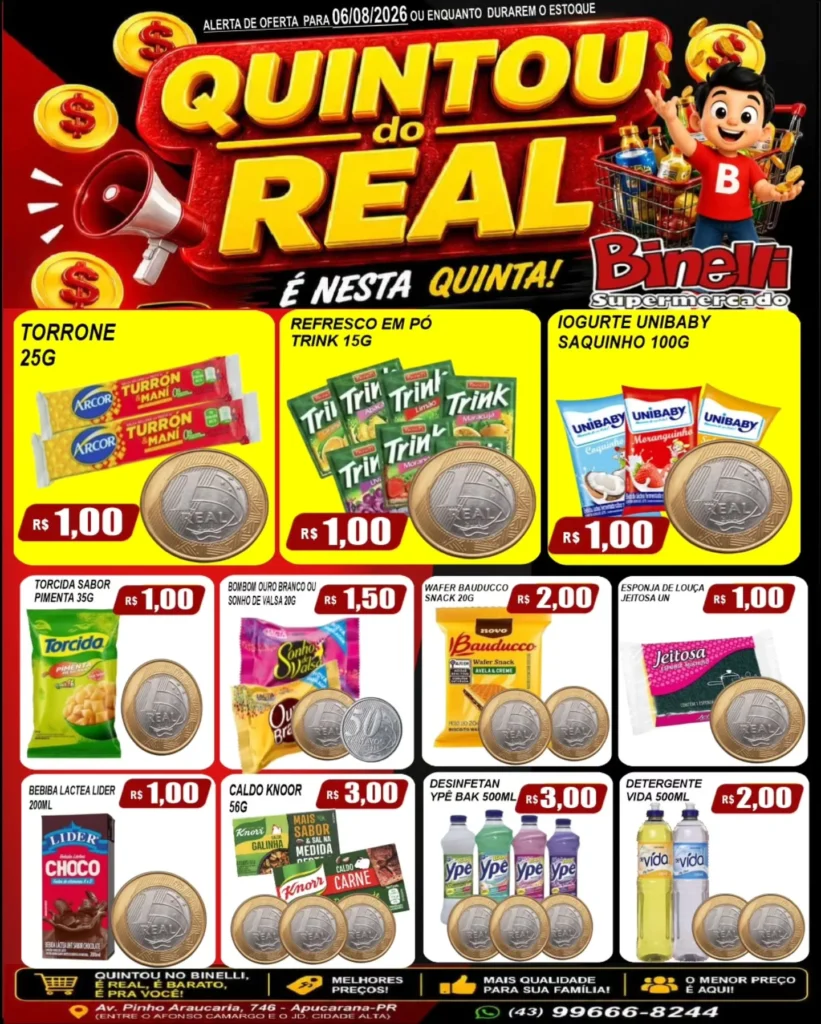 Ofertas Supermercado Binelli – 06/08/2026