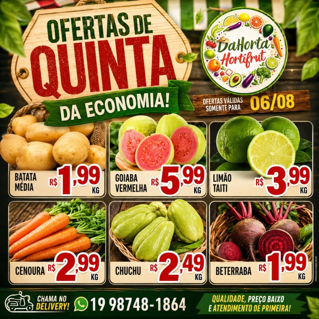 Ofertas Dahorta Hortifruti – 06/08 Ofertas Dahorta Hortifruti – 06/08