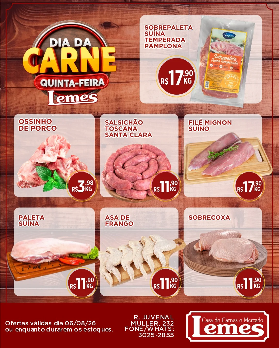 Ofertas Casa de Carnes e Mercado Lemes – 06/08