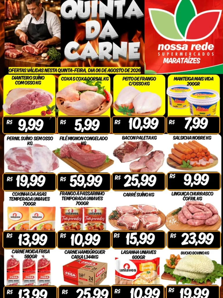 Ofertas NOSSA REDE SUPERMERCADOS | Marataízes 🛒 – 06/08/2026