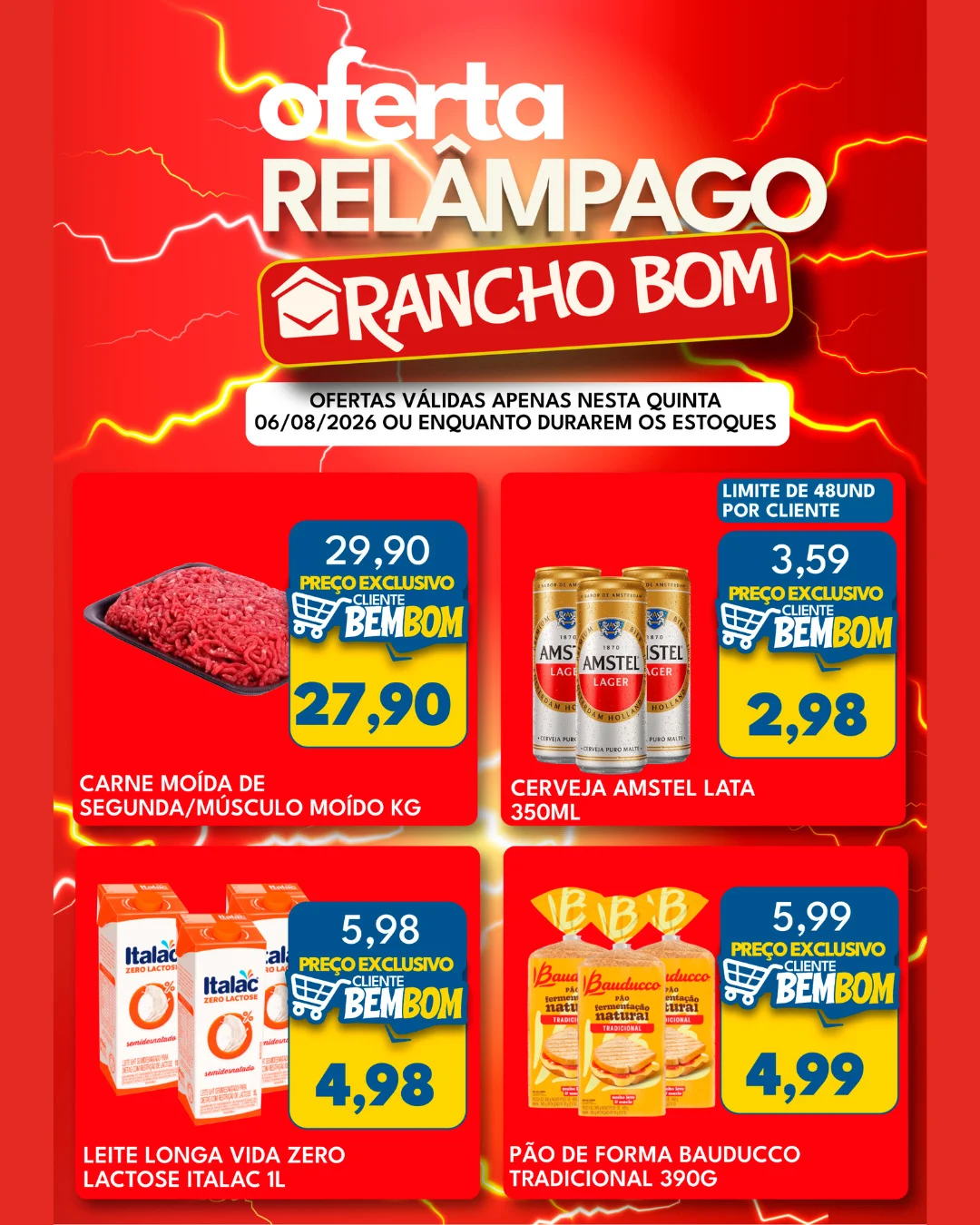 Ofertas Rancho Bom Supermercados – 06/08/2026