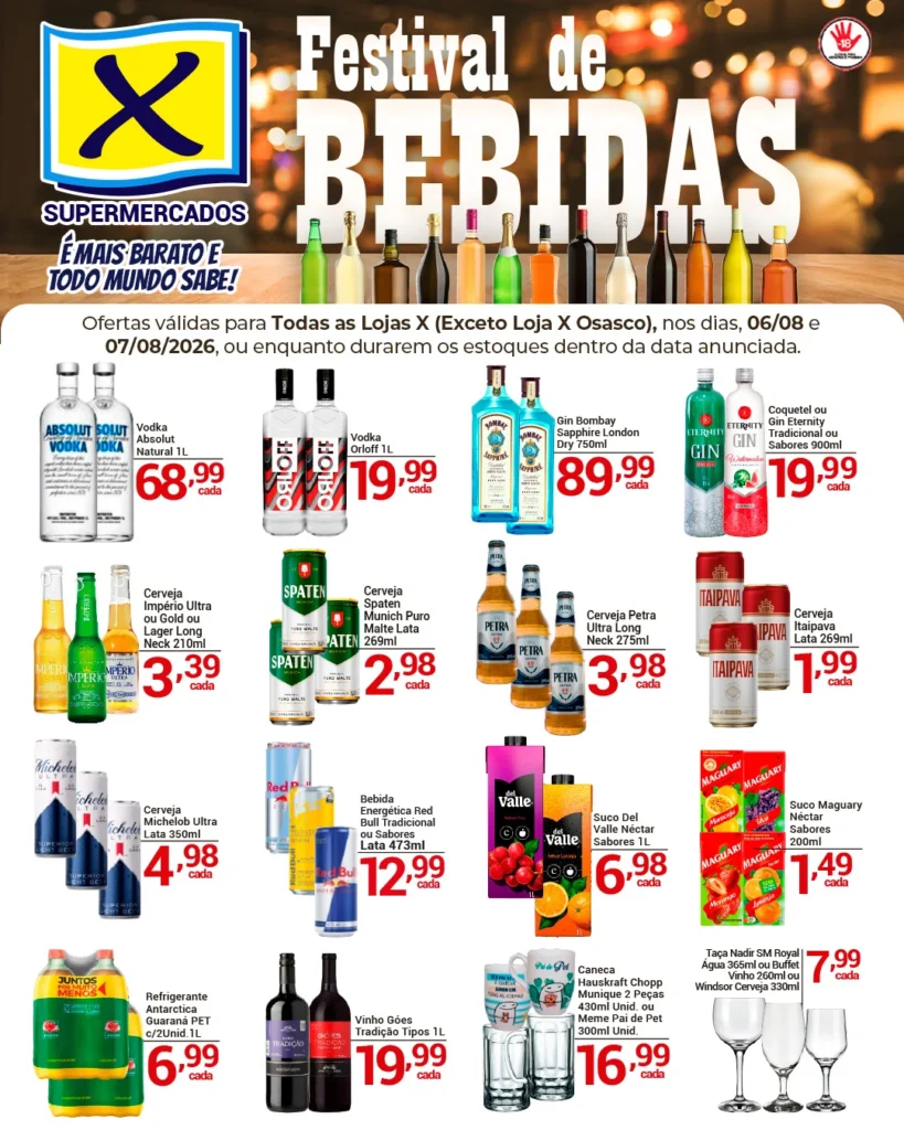 Ofertas Rede X Supermercados – 07/08/2026