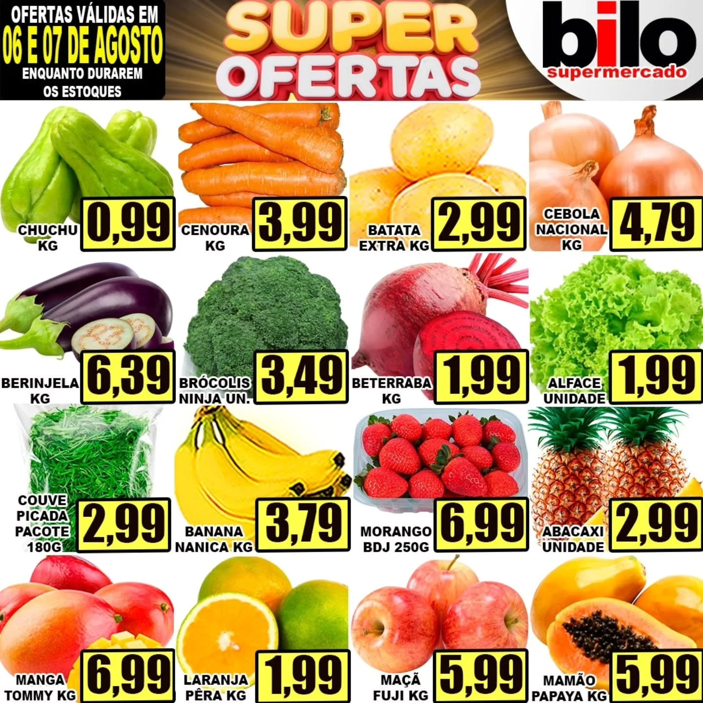 Ofertas Supermercado bilo – 07/08/2026