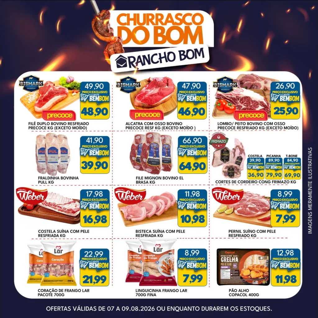 Ofertas Rancho Bom Supermercados – 09/08/2026