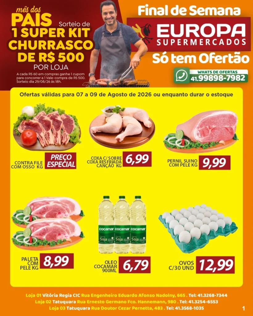 Ofertas Europa Supermercados – 09/08/2026