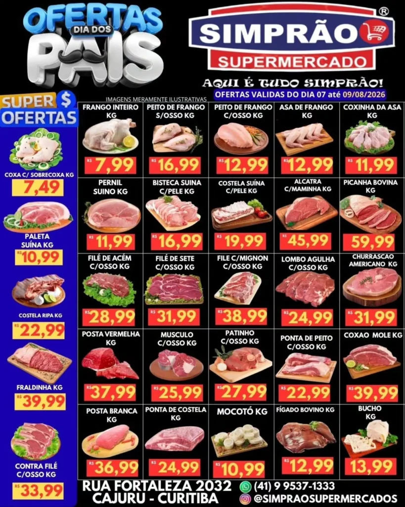Ofertas simprão supermercados – 09/08/2026