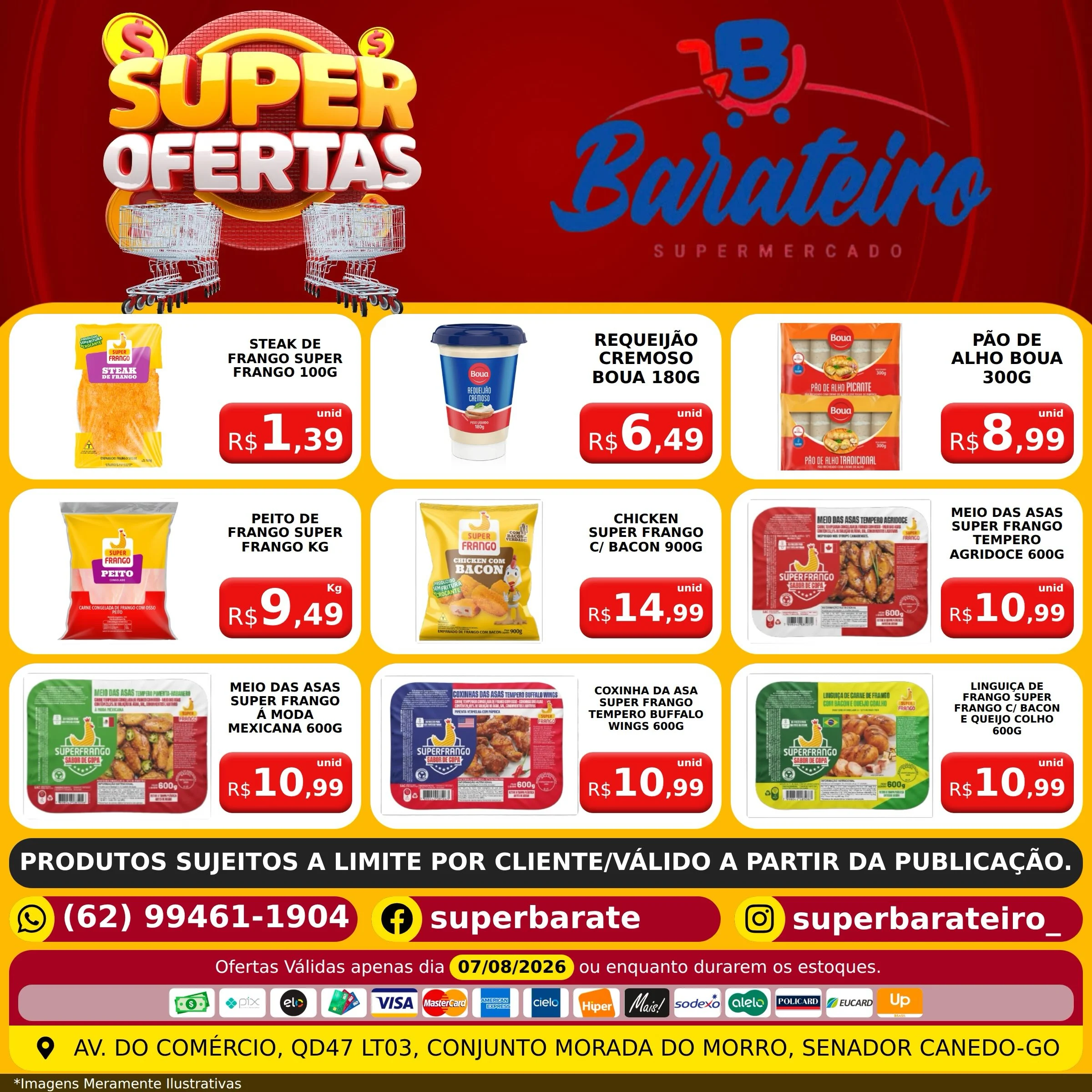 Ofertas Super Barateiro Supermercado – 07/08/2026