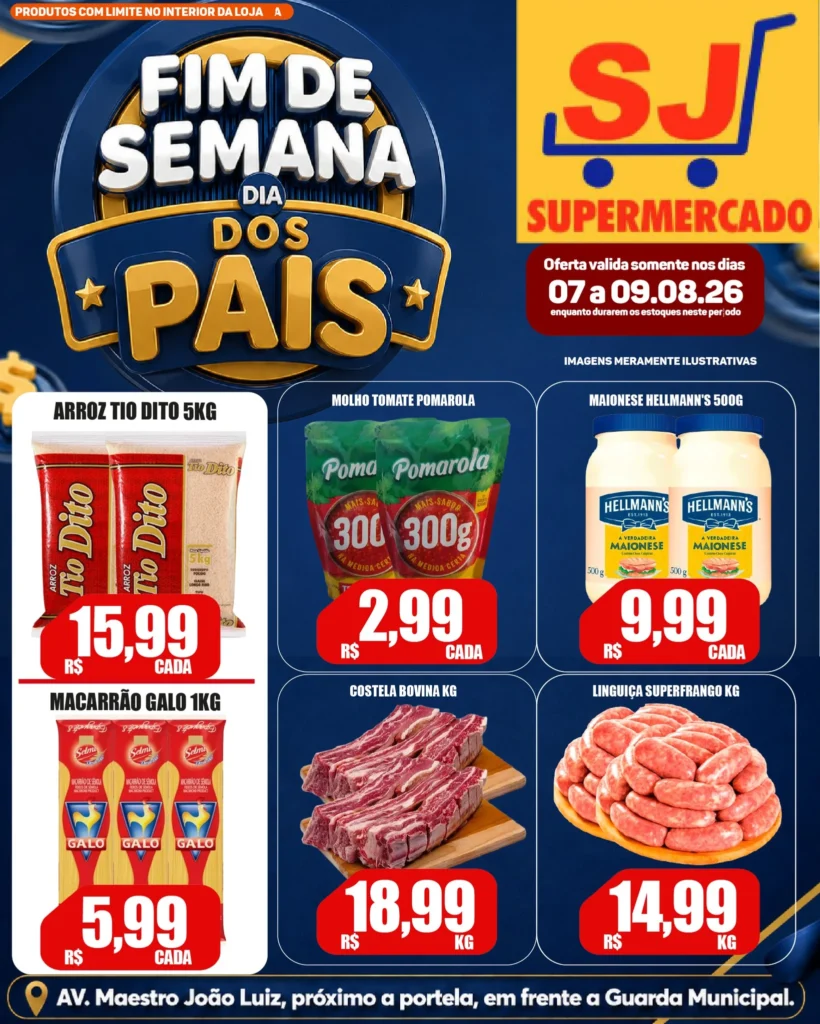 Ofertas SJ Supermercado – 09/08/2026
