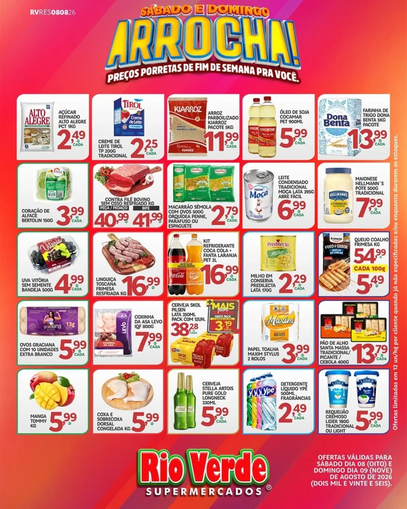 Ofertas Rio Verde Supermercados – 09/08/2026