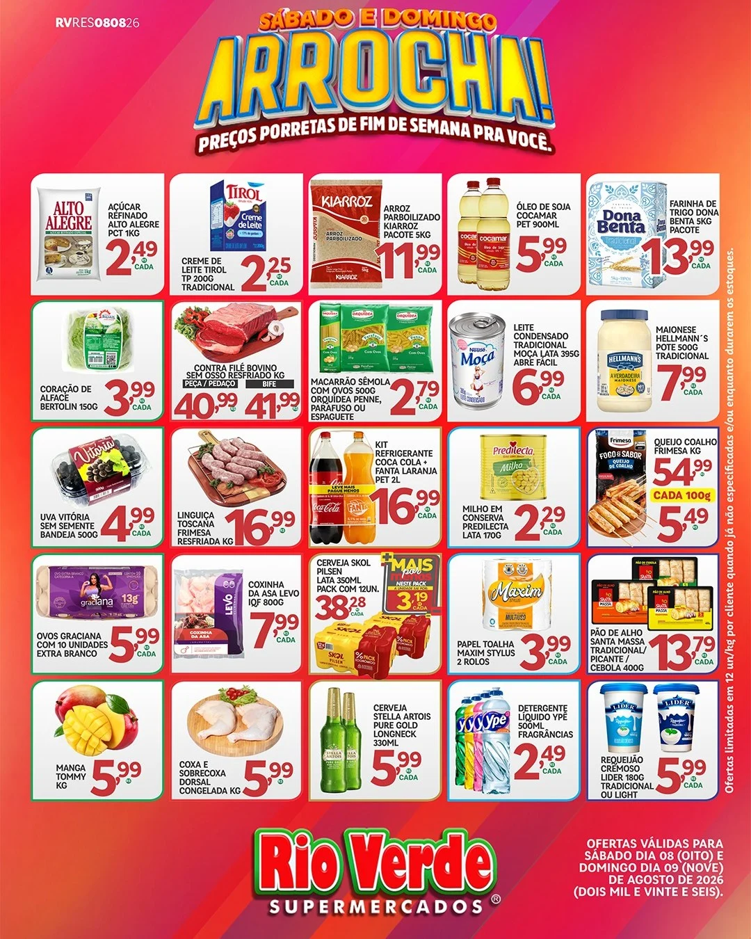 Ofertas Rio Verde Supermercados – 09/08/2026