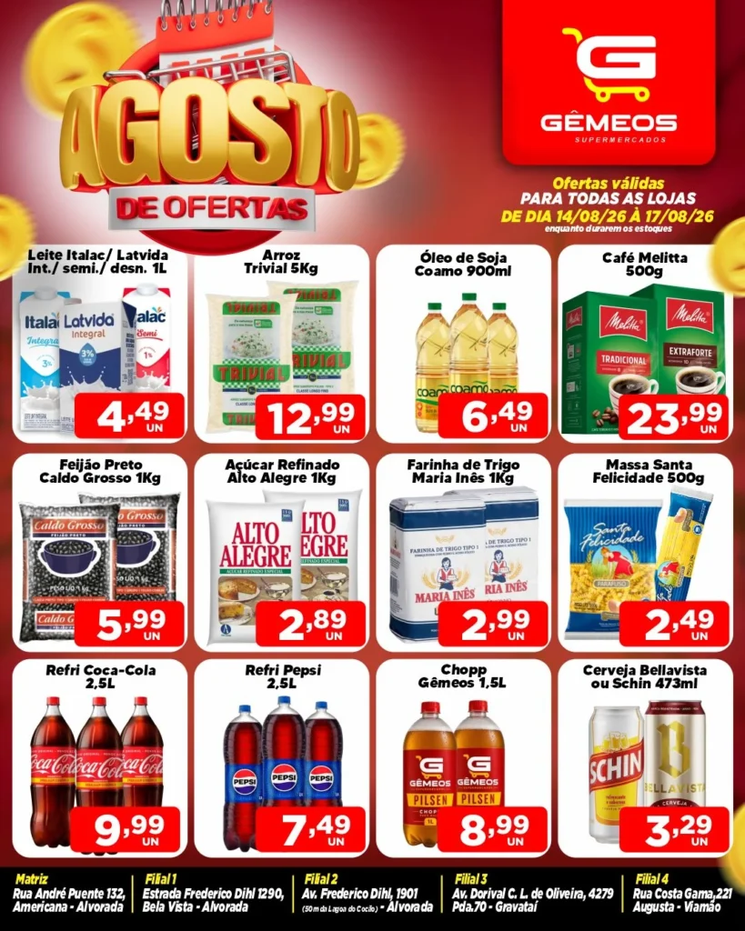 Ofertas Gemeos supermercado – 17/08/2026