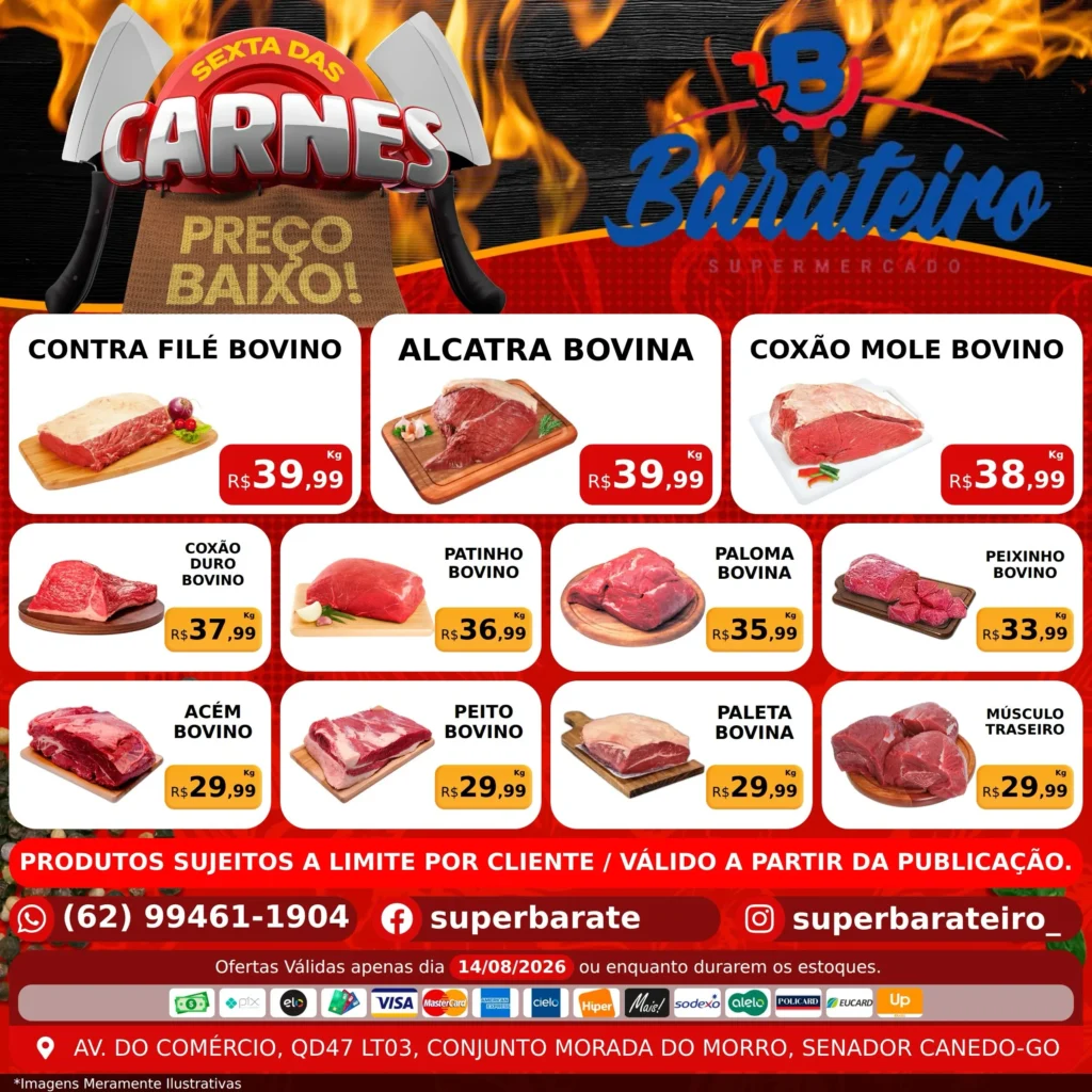 Ofertas Super Barateiro Supermercado – 14/08/2026 Ofertas Super Barateiro Supermercado – 14/08/2026