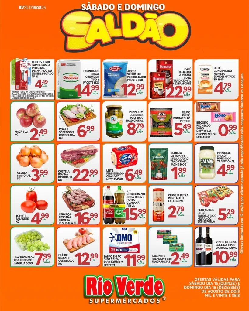 Ofertas Rio Verde Supermercados – 16/08/2026 Ofertas Rio Verde Supermercados – 16/08/2026