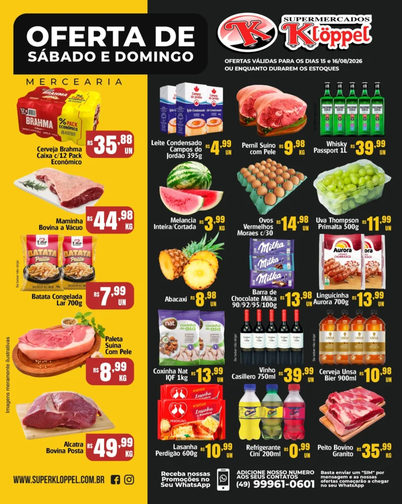 Ofertas Supermercados Klöppel – 17/08/2026