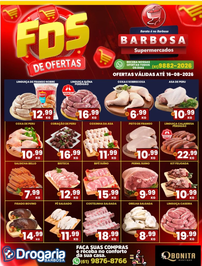 Ofertas SUPERMERCADOS BARBOSA 🛒 – 19/08/2026 Ofertas SUPERMERCADOS BARBOSA 🛒 – 19/08/2026