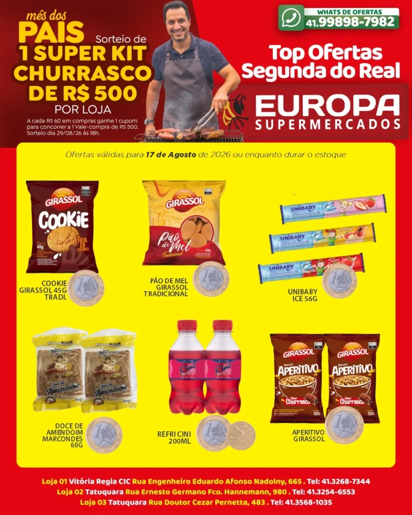 Ofertas Europa Supermercados – 17/08/2026 Ofertas Europa Supermercados – 17/08/2026