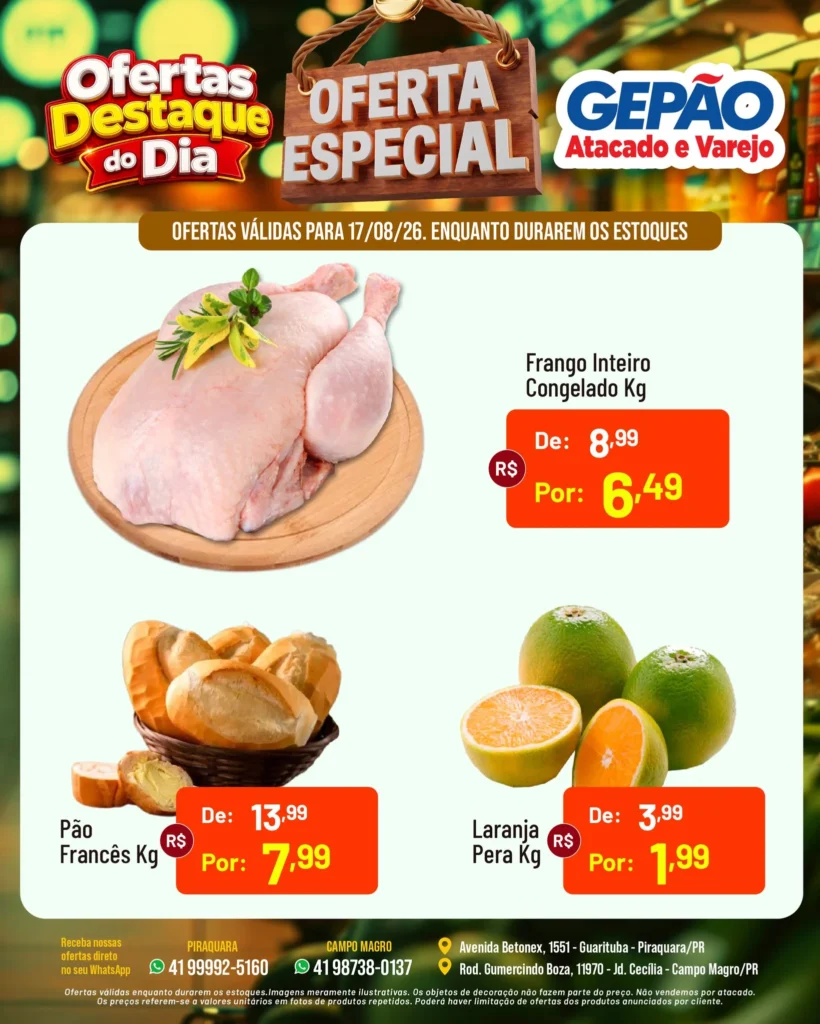 Ofertas GEPÃO – 17/08/2026