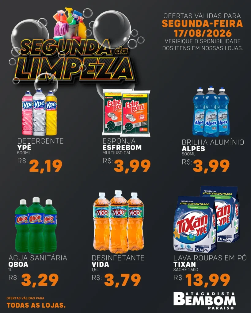 Ofertas Bem Bom Atacadista – 17/08/2026 Ofertas Bem Bom Atacadista – 17/08/2026