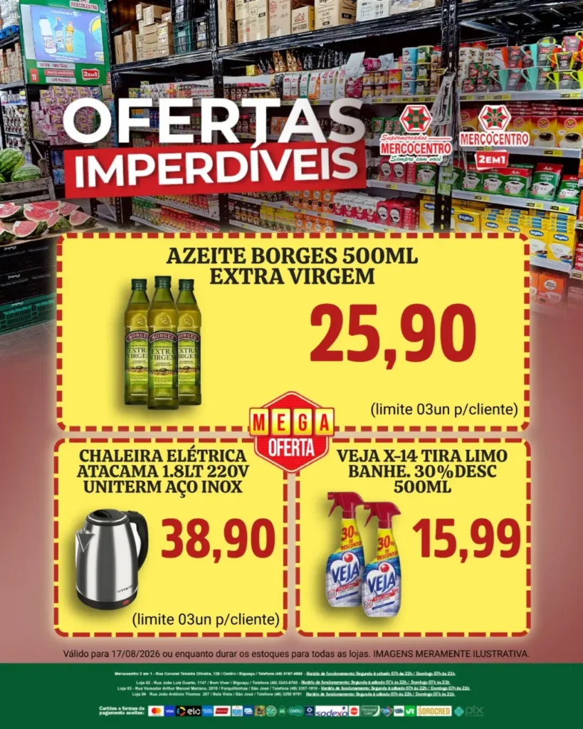 Ofertas SUPERMERCADOS MERCOCENTRO 🛒 – 17/08/2026