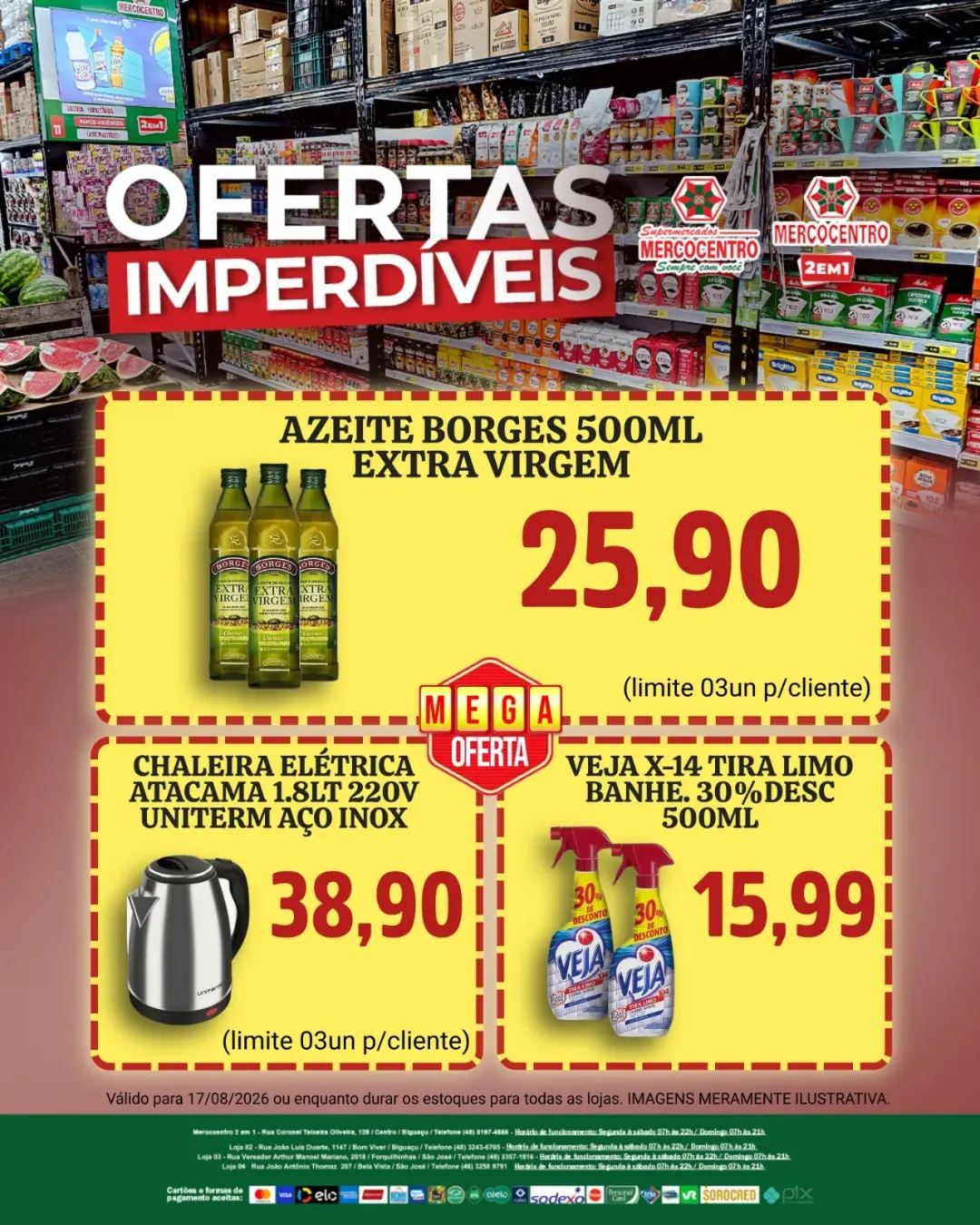 Ofertas SUPERMERCADOS MERCOCENTRO 🛒 – 17/08/2026