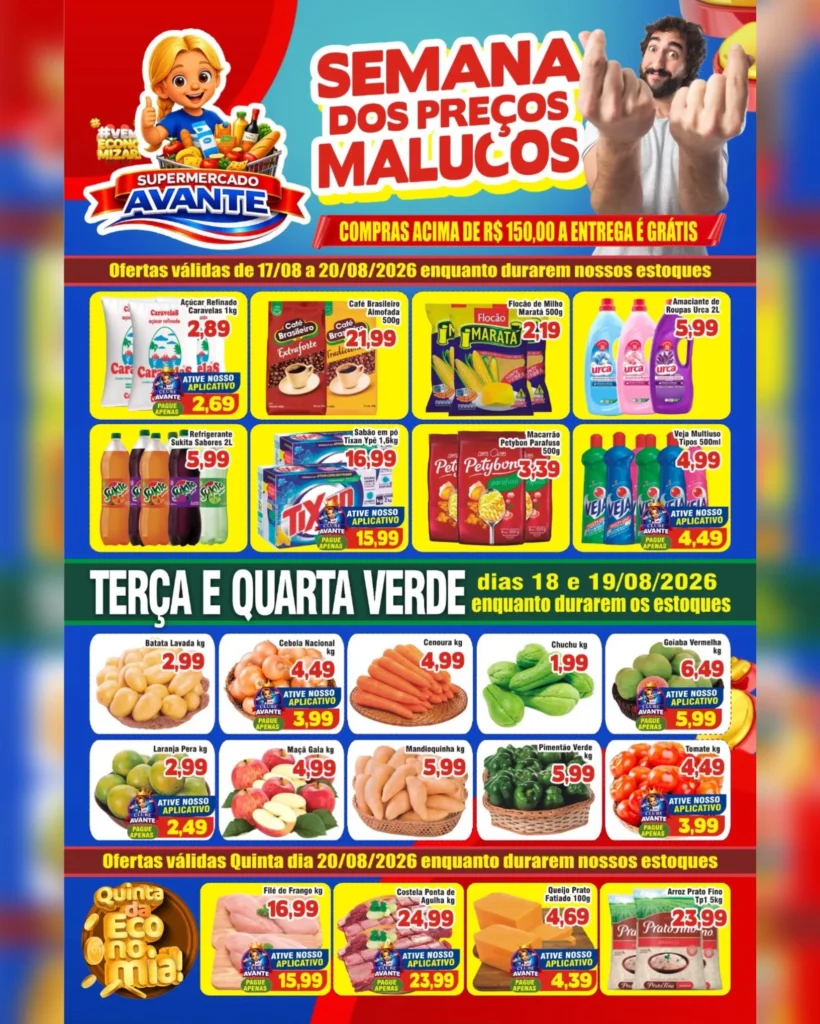 Ofertas Supermercado Avante 💙 – 20/08/2026 Ofertas Supermercado Avante 💙 – 20/08/2026