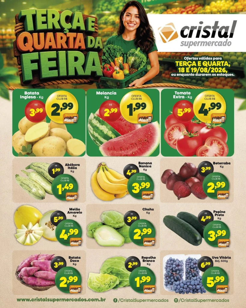 Ofertas Cristal Supermercados – 19/08/2026