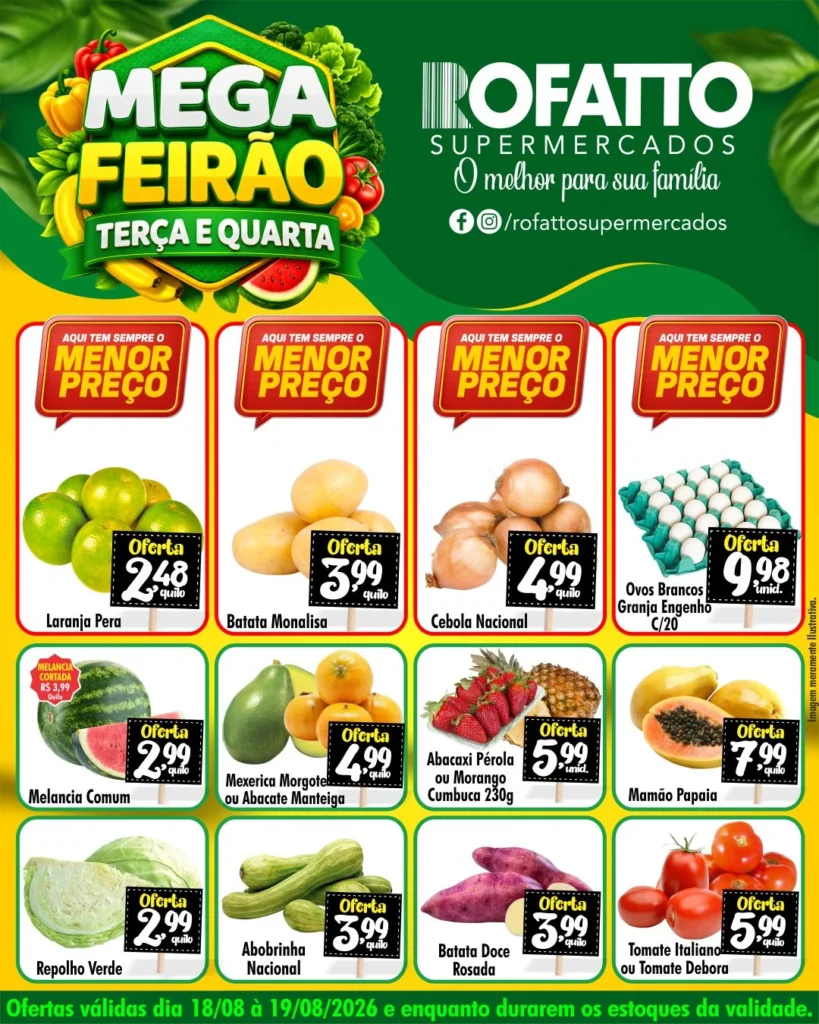 Ofertas Rofatto Supermercados – 18/08/2026