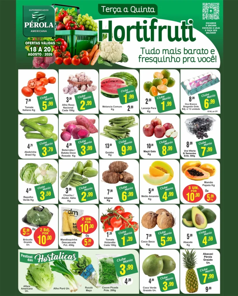 Ofertas Supermercados Pérola Americana – 18/08/2026