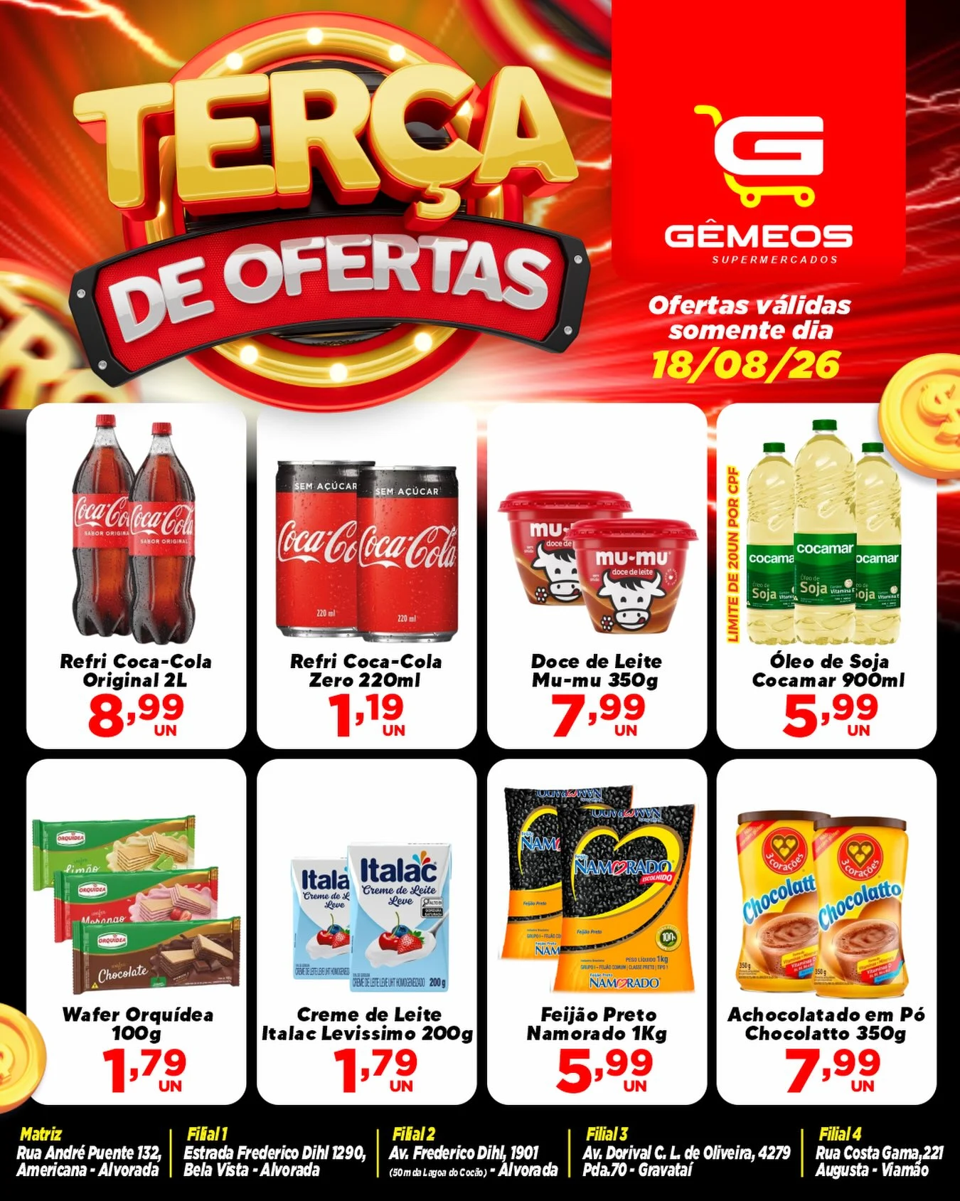 Ofertas Gemeos supermercado – 18/08/2026