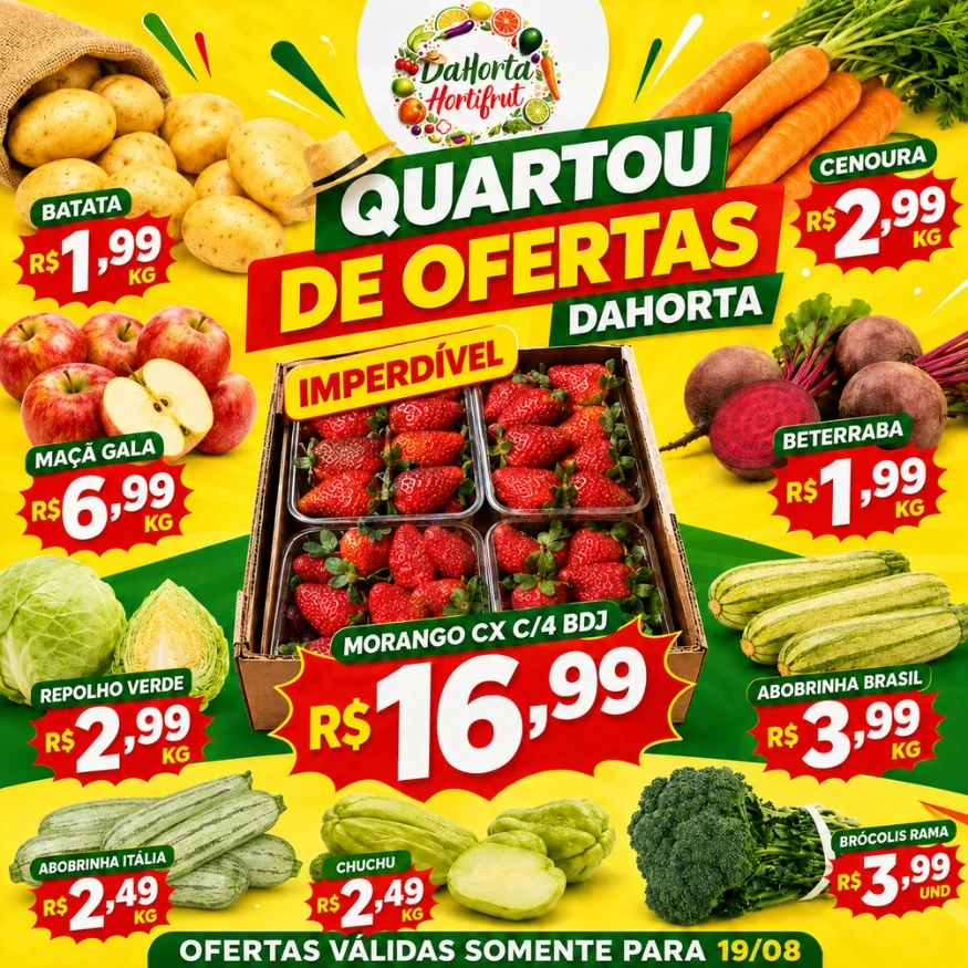 Ofertas Dahorta Hortifruti – 19/08/2026 Ofertas Dahorta Hortifruti – 19/08/2026
