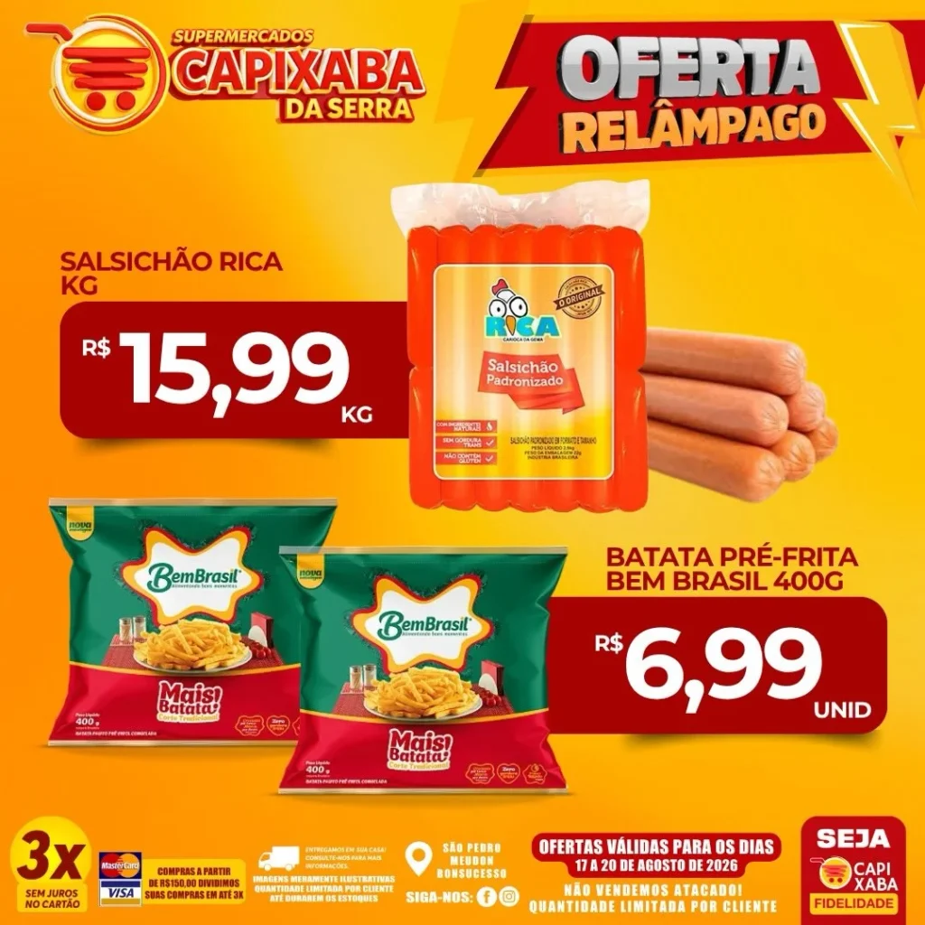 Ofertas Supermercados Capixaba da Serra – 19/08/2026 Ofertas Supermercados Capixaba da Serra – 19/08/2026
