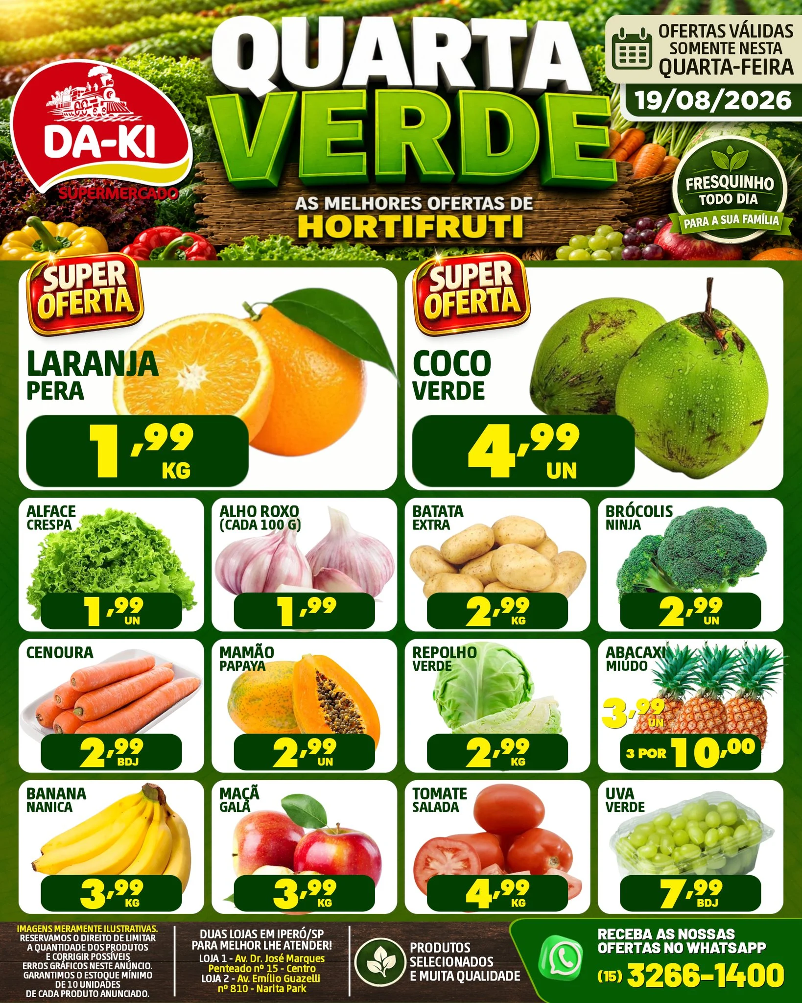 Ofertas Supermercado DA-KI – 19/08/2026