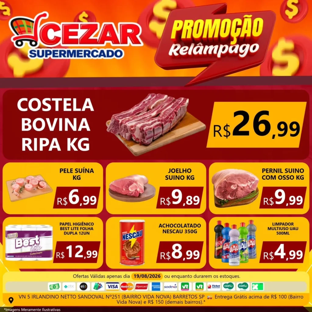 Ofertas Cezar Supermercado – 19/08/2026