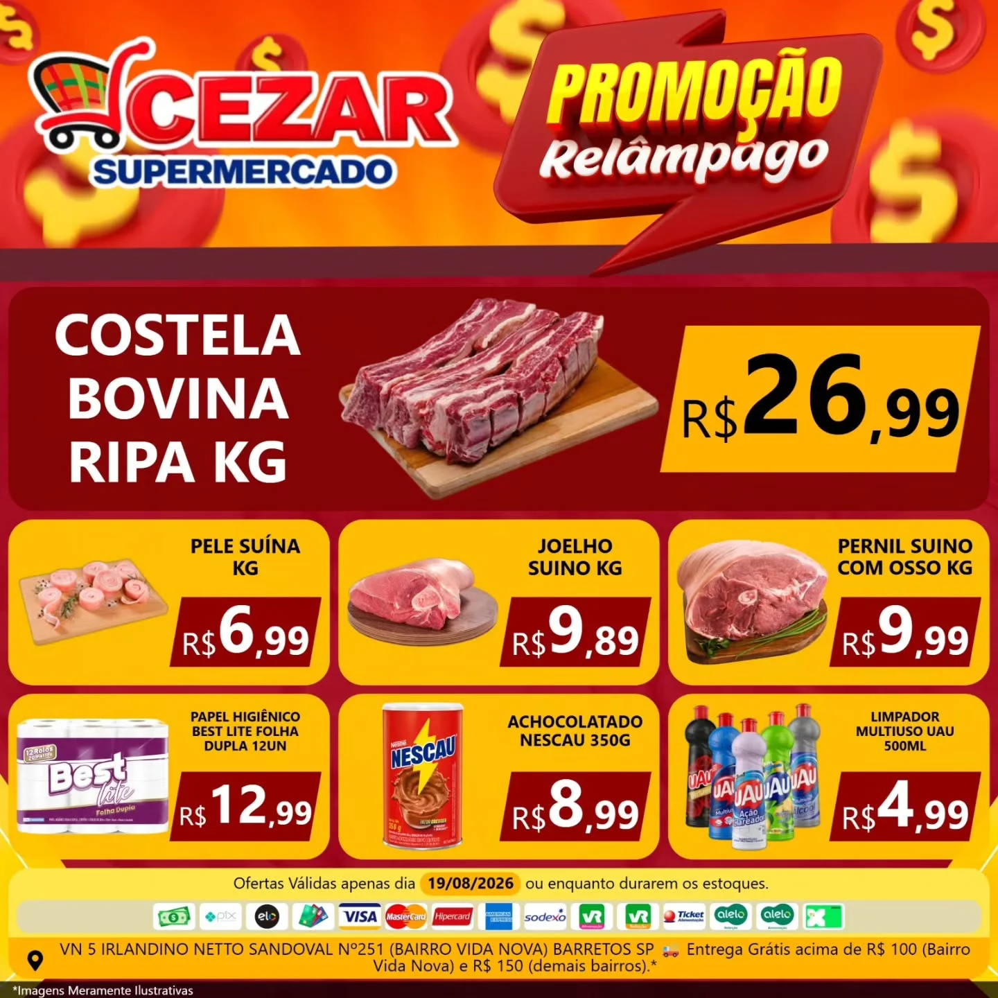 Ofertas Cezar Supermercado – 19/08/2026