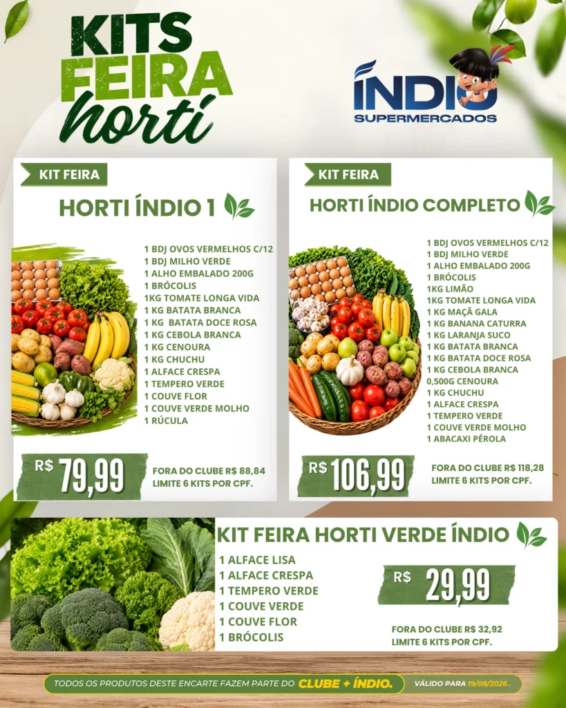 Ofertas Supermercados Índio – 19/08/2026