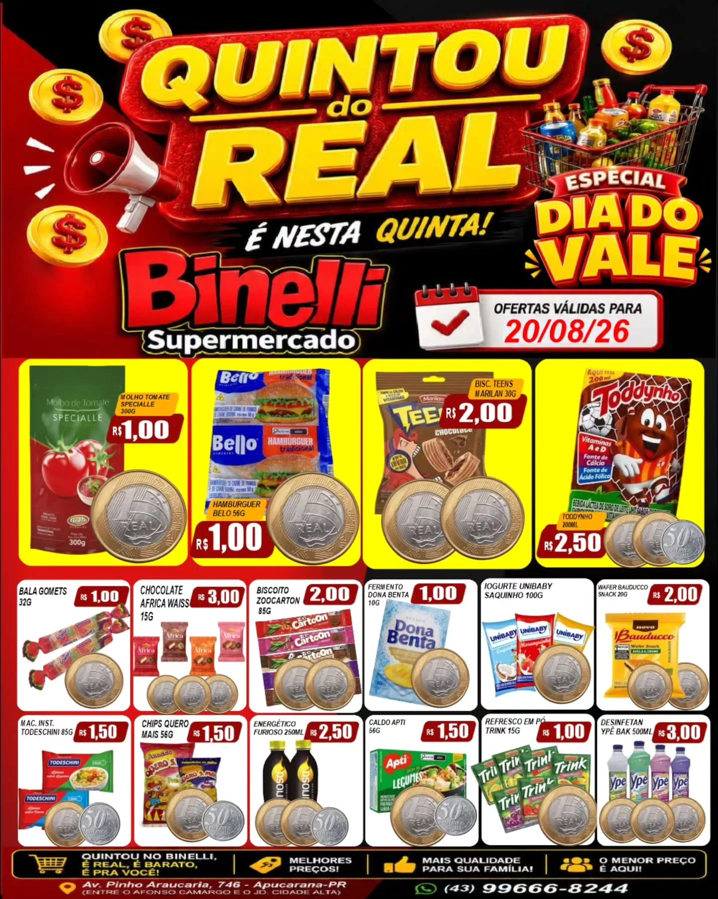 Ofertas Supermercado Binelli – 20/08/2026