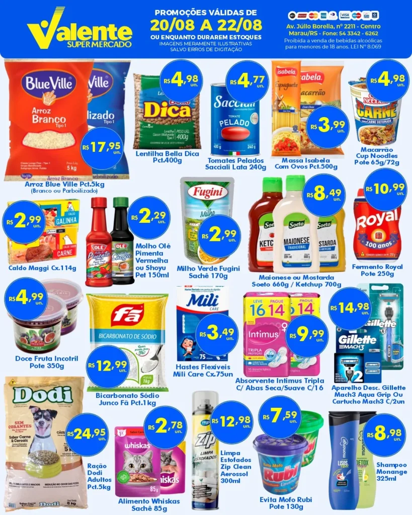 Ofertas Valente Supermercado – 22/08/2026 Ofertas Valente Supermercado – 22/08/2026