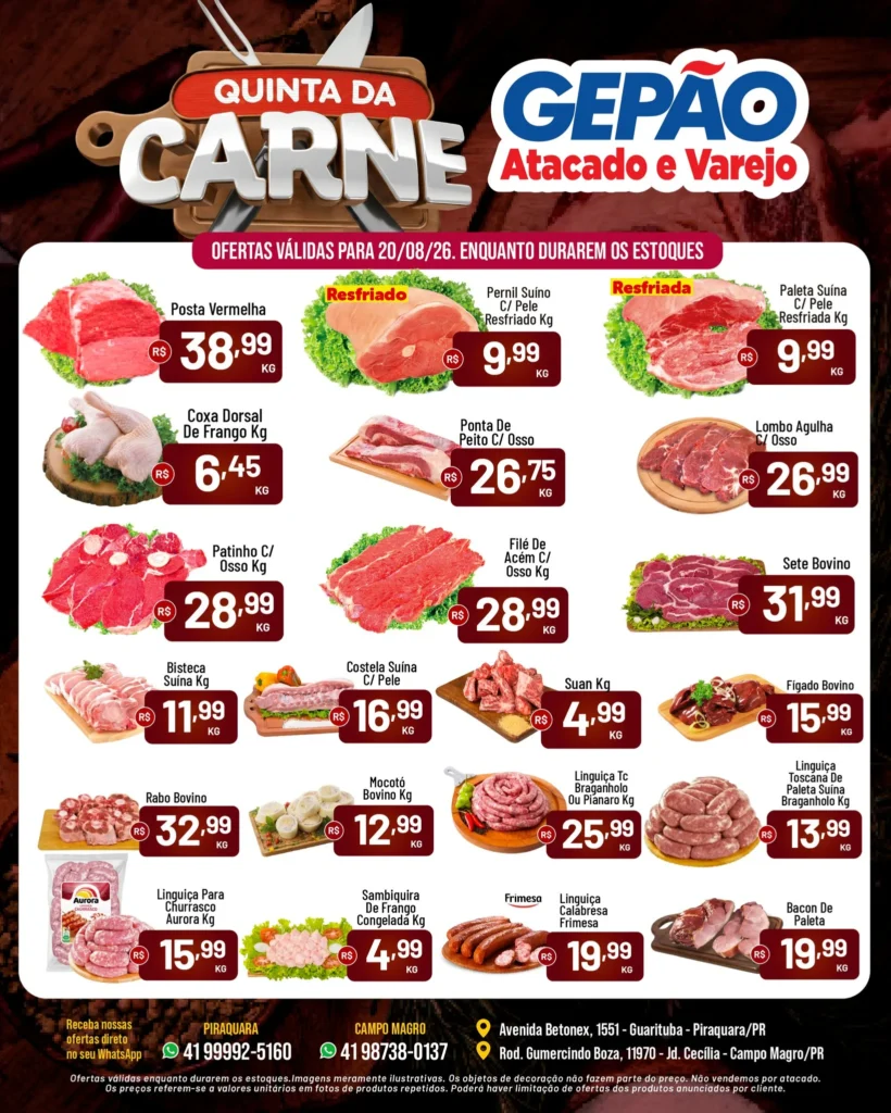 Ofertas GEPÃO – 20/08/2026 Ofertas GEPÃO – 20/08/2026