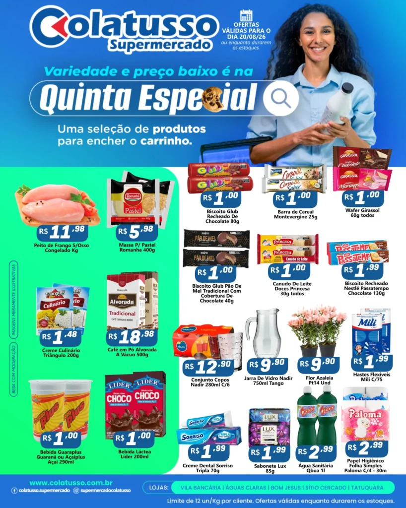 Ofertas Supermercado Colatusso – 20/08/2026