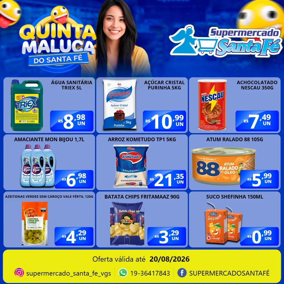 Ofertas SUPERMERCADO SANTA FÉ – 20/08/2026