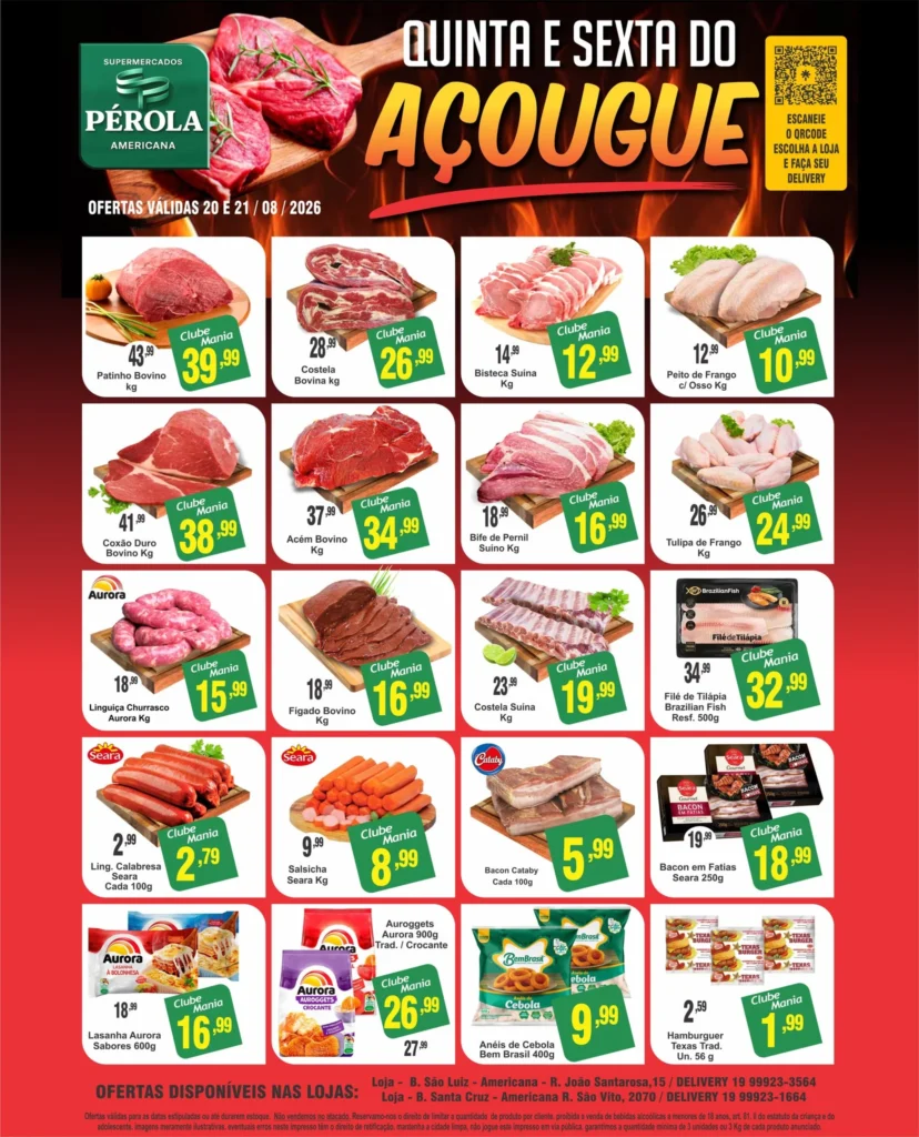 Ofertas Supermercados Pérola Americana – 20/08/2026