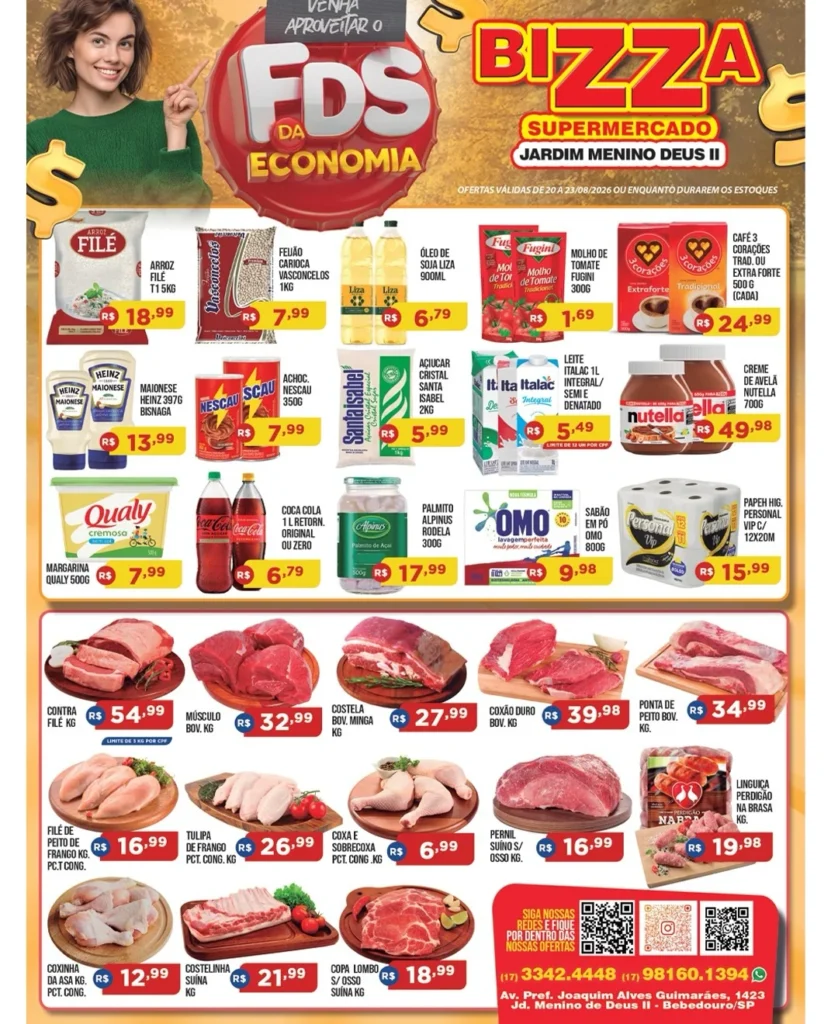 Ofertas Bizza Supermercado Jd. Menino Deus II – Bebedouro – 23/08/2026