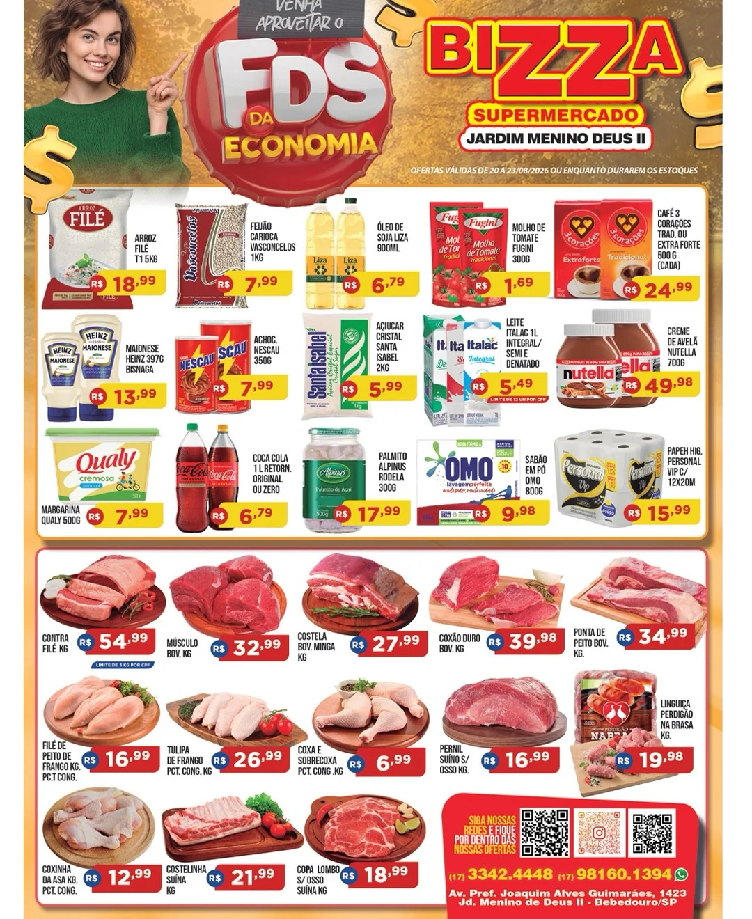 Ofertas Bizza Supermercado Jd. Menino Deus II – Bebedouro – 23/08/2026
