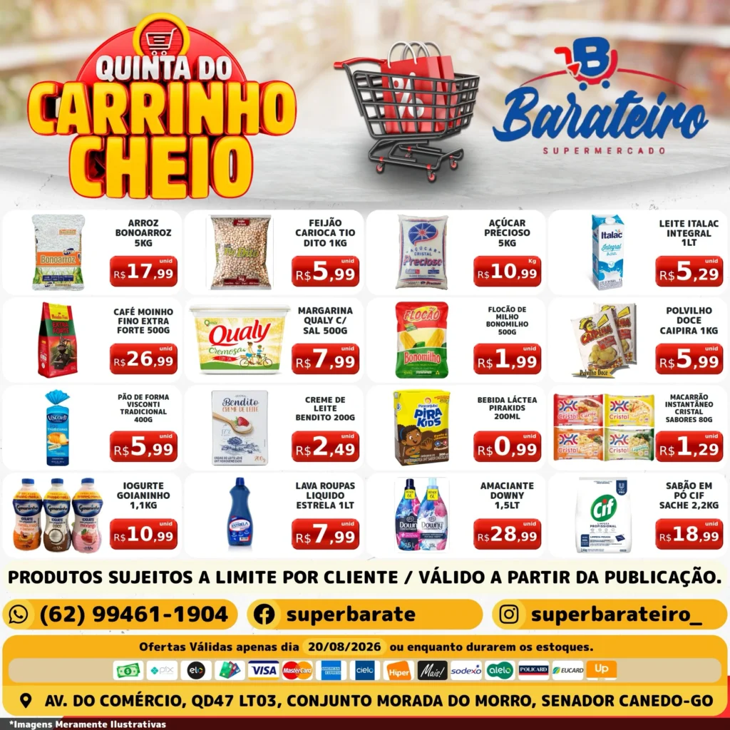 Ofertas Super Barateiro Supermercado – 20/08/2026 Ofertas Super Barateiro Supermercado – 20/08/2026