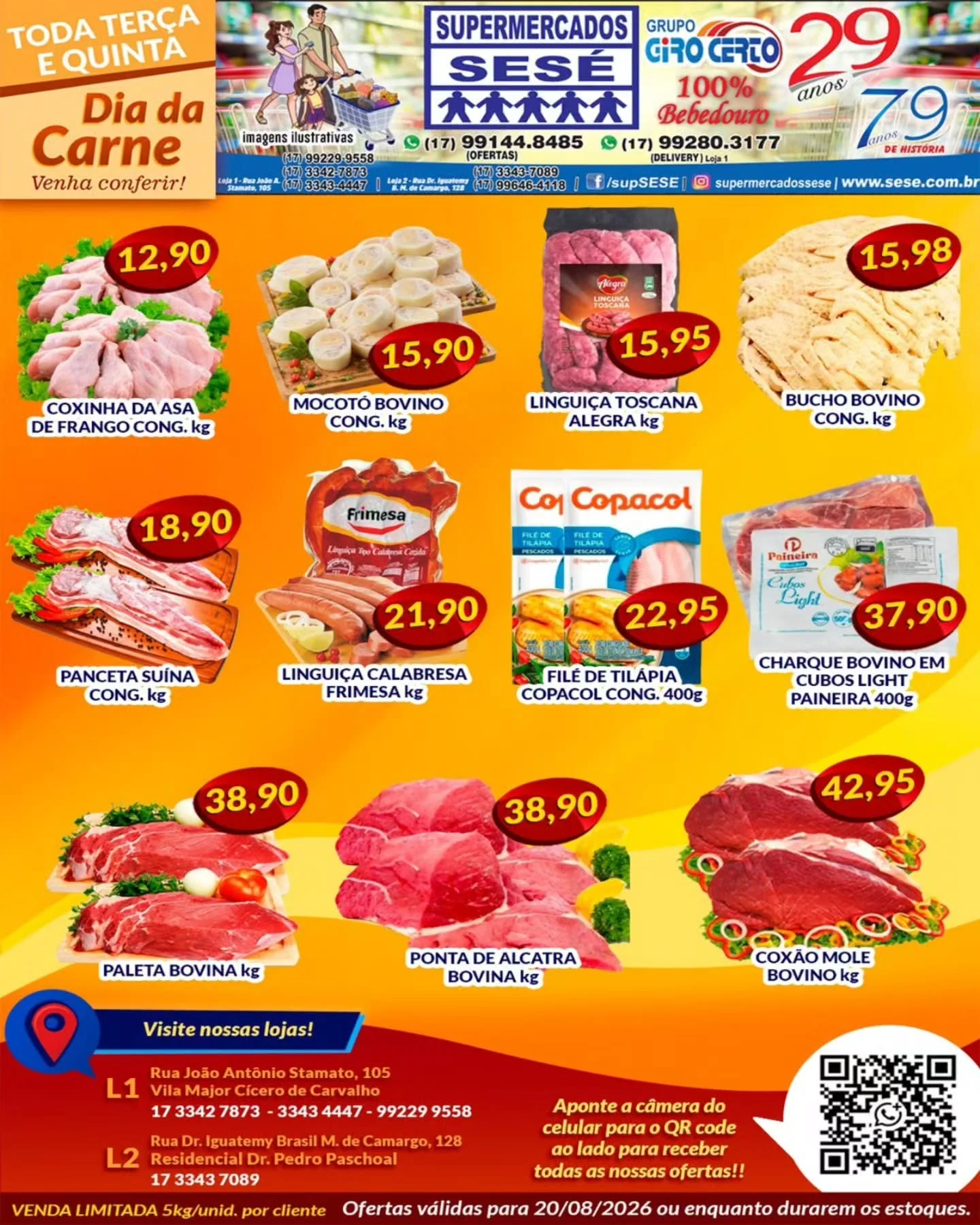 Ofertas Supermercados Sesé – 20/08/2026