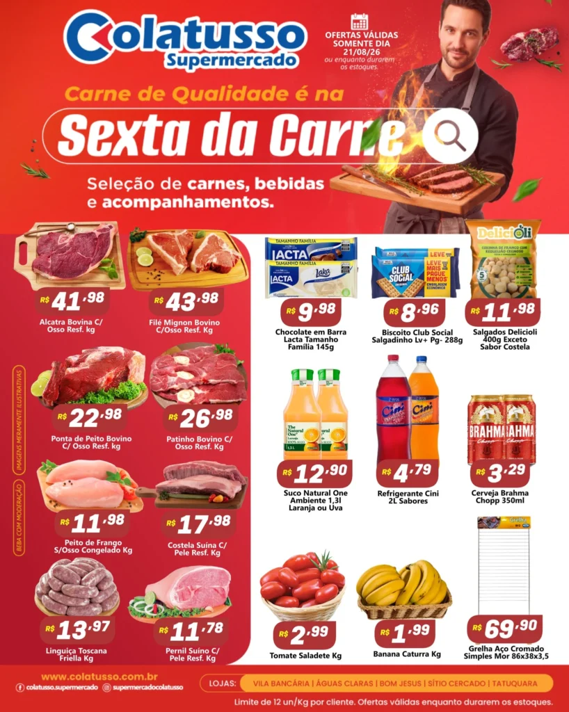 Ofertas Supermercado Colatusso – 21/08/2026 Ofertas Supermercado Colatusso – 21/08/2026