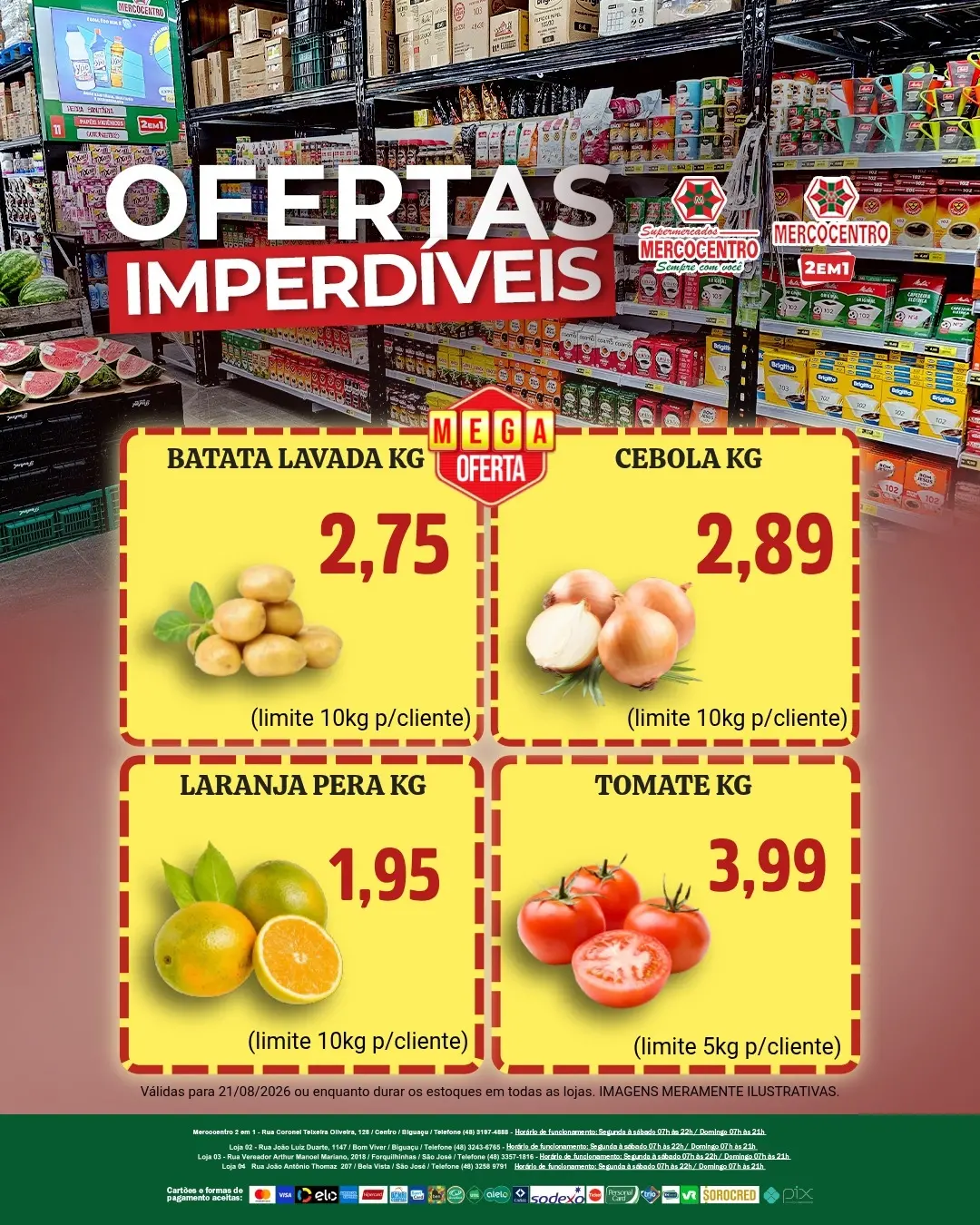 Ofertas SUPERMERCADOS MERCOCENTRO 🛒 – 21/08/2026