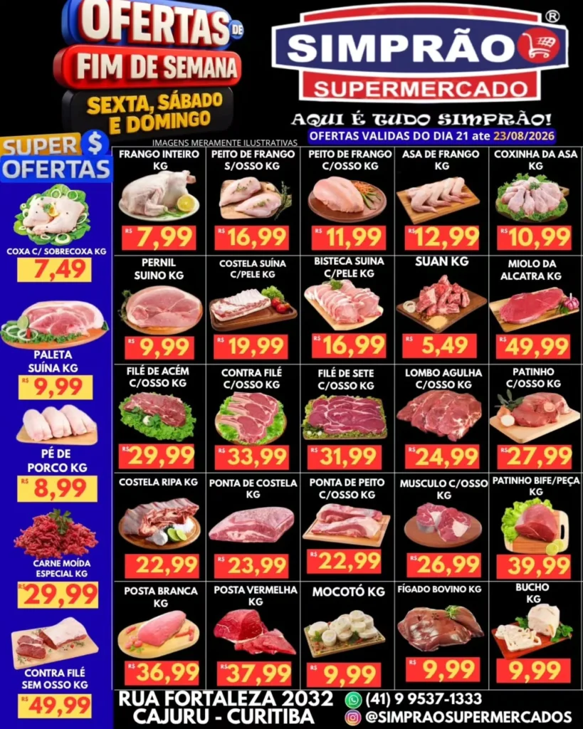 Ofertas simprão supermercados – 21/08/2026