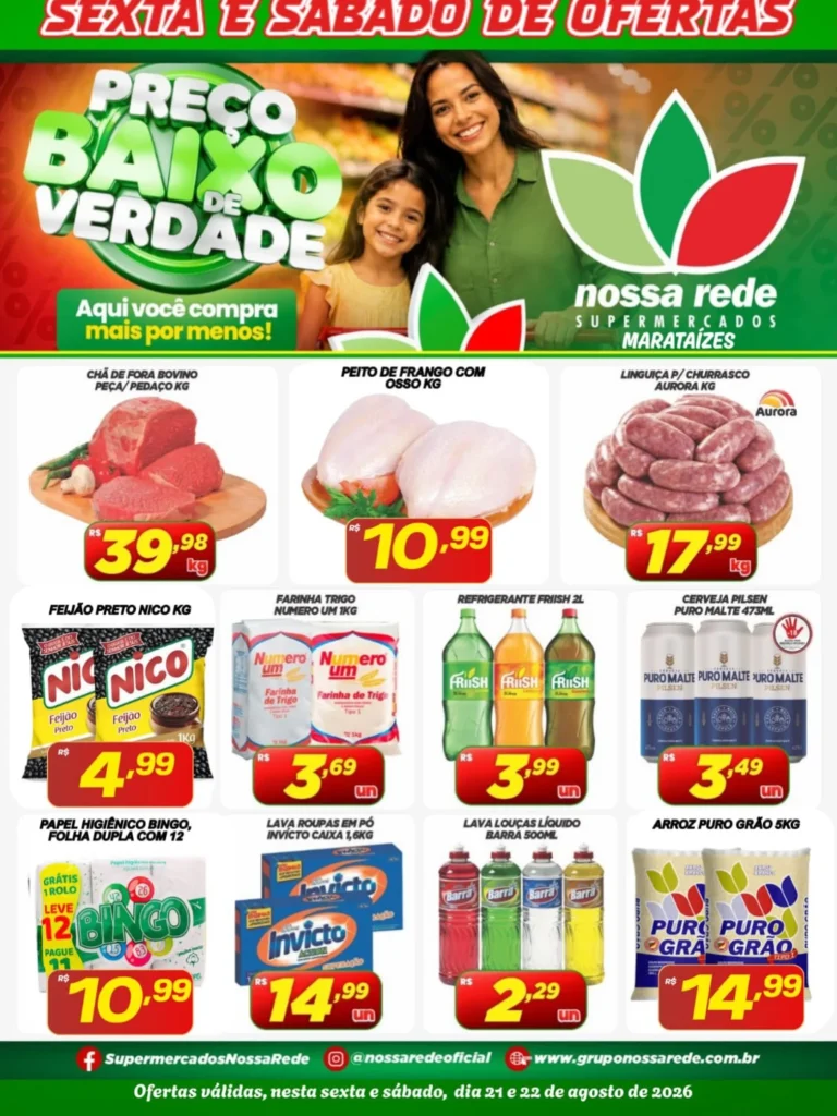 Ofertas NOSSA REDE SUPERMERCADOS | Marataízes 🛒 – 22/08/2026