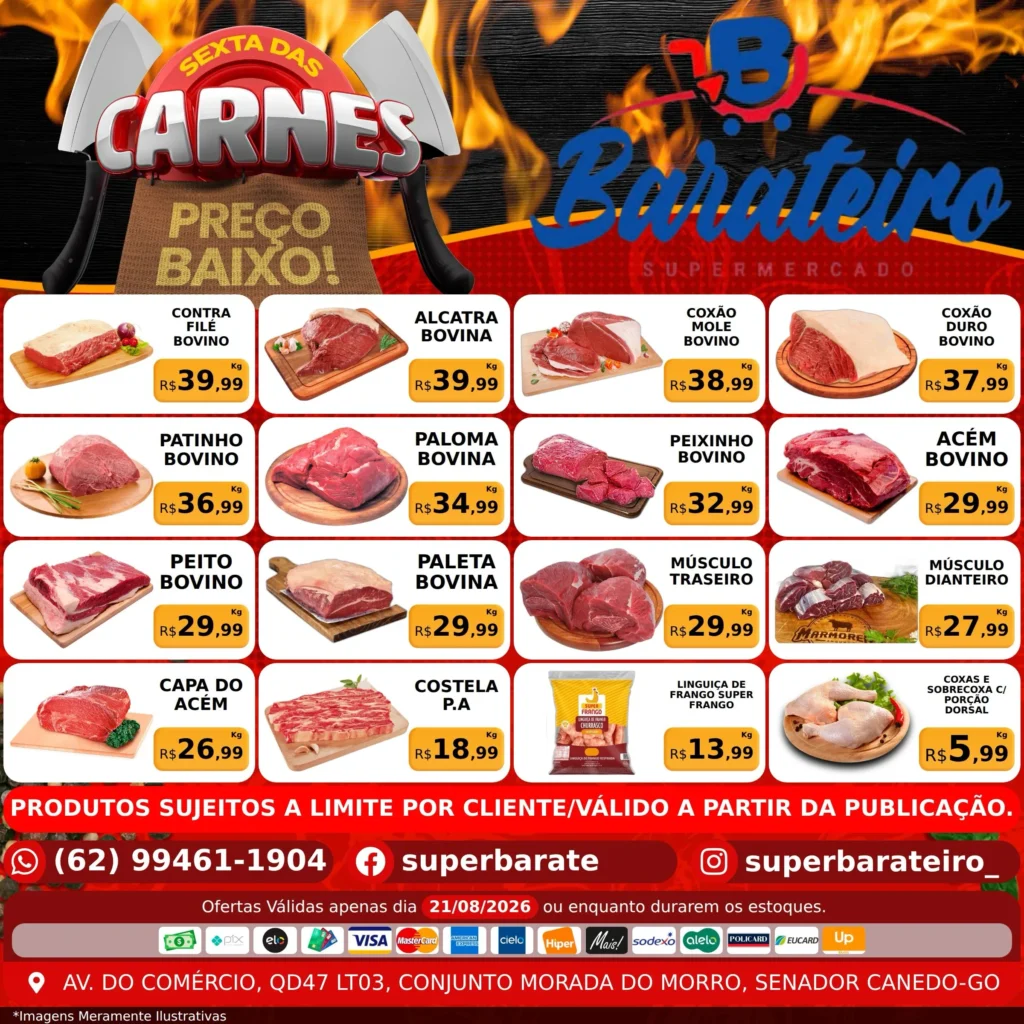Ofertas Super Barateiro Supermercado – 21/08/2026 Ofertas Super Barateiro Supermercado – 21/08/2026